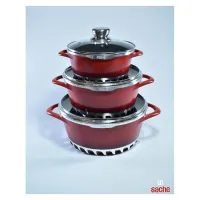 BBF Serie Marmite 3Pcs 20/24/28 Rouge