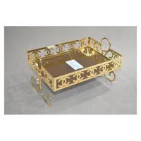 Porte Gâteaux Rectangle Dore 30*23 Cm