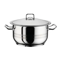 HOME PERFECT Marmite Avec Couvercle En Acier Inoxydable – Gastro 28×18