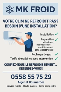 Installation et réparation et nettoyage clim 