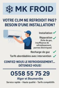 Installation et réparation et nettoyage clim 