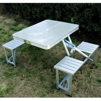 Table de camping pliable avec 4 chaise 🏕️