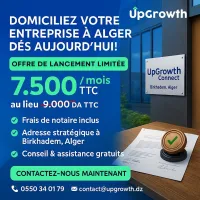 Domiciliation d'entreprises à Alger: 7.500 DA TTC / mois tout compris