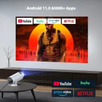 Projecteur de Jeux Intelligent a Haute Resolution avec Deux Manettes مشغل ألعاب وجهاز عرض على الحائط