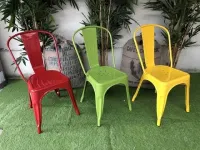 Chaise tolix métal peinture au four inoxydable 