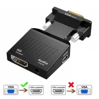 Adaptateur Convertisseur VGA (Male) + Audio (Femelle) vers HDMI 1080P (Femelle)