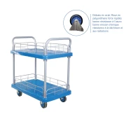 Chariot à plate forme avec grillage