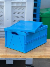 Caisses de stockage pliables pleins avec couvercle - صناديـق غذائيـة للتخزيـن قابلـة للطي