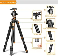 QZSD Q999H Trépied professionnel pour appareil photo avec rotule et système horizontal