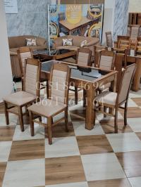 طاولات-table-a-manger-en-bois-hetre-15080-cm-avec-6-chaises-براقي-الجزائر