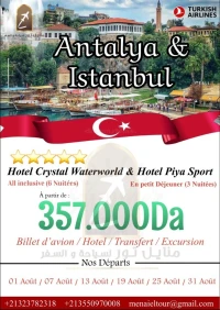 OFFRE SPÉCIALE Combiné Antalya & Istanbul ÉTÉ 2025