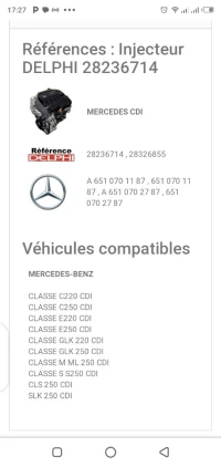 LES INJECTEUR DELPHI MERCEDES E CLASS 220 CDI