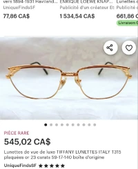 lunette tiffany vintage 23k