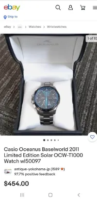 Montre casio solaire limited idition original Venu D'Europe 