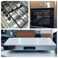 Packs  four encastrable inox + plaque 4 feux inox + hotte inox 