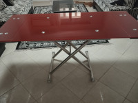 tables-table-salon-mange-en-verre-extensible-avec-rallonge-de-couleur-rouge-venu-lespagne-bir-el-djir-oran-algerie