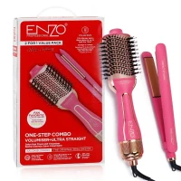 ENZO Pack 2en1 brosse et lisseur Volumateur One step combo REVLON DESIGN 