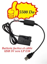 USB LP-E10 Batterie Factice
