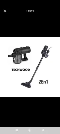 Techwood Aspirateur Balai 2 En 1, 600 W -- Noir