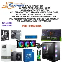 CONFIG I7 14700kF/B760M-KD4/16G/RTX GALAX 4060 08 GO/SSD 512G/MAG PANO M100R BZ /PSU ACER 650W