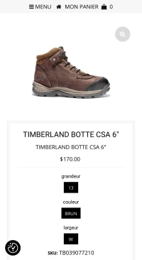 Chaussures de sécurité : TIMBERLAND CSA 6 Résistante confortable et conçue pour durer 