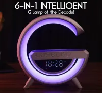 G lampe, baffle+veilleuse LED+horloge+blutooth