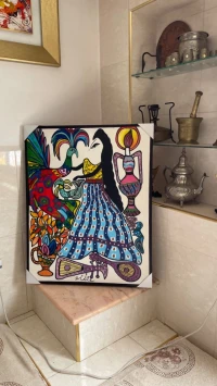 Reproduction tableau Baya original peintures sur toil 