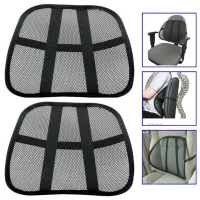 Pack 2 Soutien Lambaire En Apuis-Dos En Maille Pour Foteuille Voiture Noir