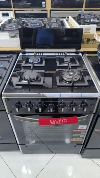 Cuisinière Brandt 4 feux gaz Ventilée style plaque cuisson 