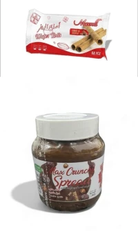 Chocolat tartiner crunchy & gaufrette cigare fourré au chocolat 