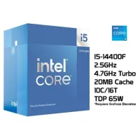 INTEL CORE i5-14400F - 10 CORES - 16 THREADS - 4.7 GHz TURBO - SOCKET LGA1700 - CACHE 20 MO - BOX 