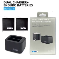 GoPro Dual Battery Charger + Enduro Chargeur batterie double avec batteries Enduro Pour HERO 9 10 11
