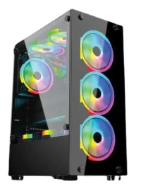 VORTEX STORM - BOÎTIER MOYEN TOUR ATX - VERRE TREMPÉ - 360 mm - 4 FAN ARGB - AIRFLOW - BLACK