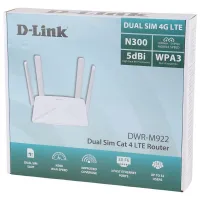 D-LINK DWR-M922 - ROUTEUR 4G LTE  - DUAL SIM - WI-FI 300 MBPS - WPA3 - 2,4 GHZ  - QOS -IPTV - VPN 