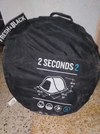 TENTE DE CAMPING 2 SECONDE GRIS-2 PERSONNE QUECHUA DECATHLON