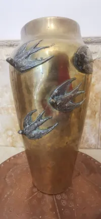 Vase cuivre jaune 
