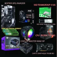 PC GAMER RYZEN 7 5700G / 32G DDR4 / RX580 8G /SSD M2 TG 256G / SSD TG 512
