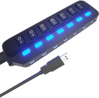 HUB USB 3.0 7 PORTS AVEC INTERRUPTEURS 704