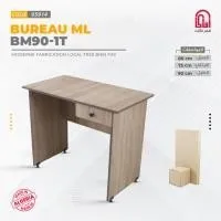 Bureau Melamine BM90-1T (L90/H75/P50cm)(blan kassi)