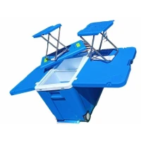 Glacière Portative 48L Avec Table, 2 Chaise Ideal Pour Camping