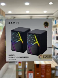 HAVIT SK763 - ENCEINTE GAMING STÉRÉO RGB - HAUT-PARLEURS FILAIRES USB - SON CLAIR - COMPACT - NOIR