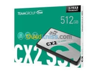 TEAMGROUP SSD CX2 512GB SATA 2.5" - SATA III 6GB/S - 530 MO/S - SLC CAHCING - SLIVER 
