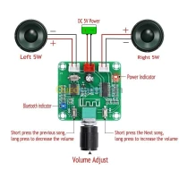 Carte Amplificateur De Puissance Bluetooth 5W X 2 Arduino