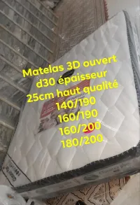 Matelas 3D ouvert d30 épaisseur 25cm 