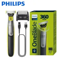 Rasoir Electrique Philips OneBlade 360 Avec Sabot 5 En 1 pour Visage Rechargeable Étanche
