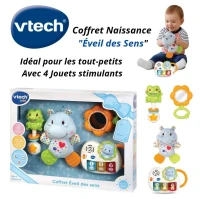 Coffret Naissance Éveil Des Sens Avec Piano interactif, Hippo Et Hochet Jeu Pour Enfants - VTech