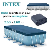 Bâche et Couverture De Protection pour Piscine Rectangulaire 2.60m x 1.60m 4 saisons - INTEX