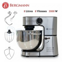 Robot Pétrin Pâtissier Double Crochet 8 L 2000 W 8 Vitesses Bergmann SilverChef BSM 8003
