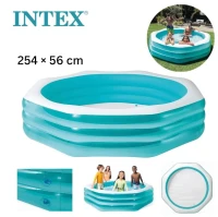 Piscine Gonflable Rond Bleu Crystal 254 x 56 cm Pour Enfants Intex - مسبح