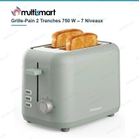Grille-Pain 2 Tranches 750 W Fentes Extra-Larges Gris Multismart MS-TS2101